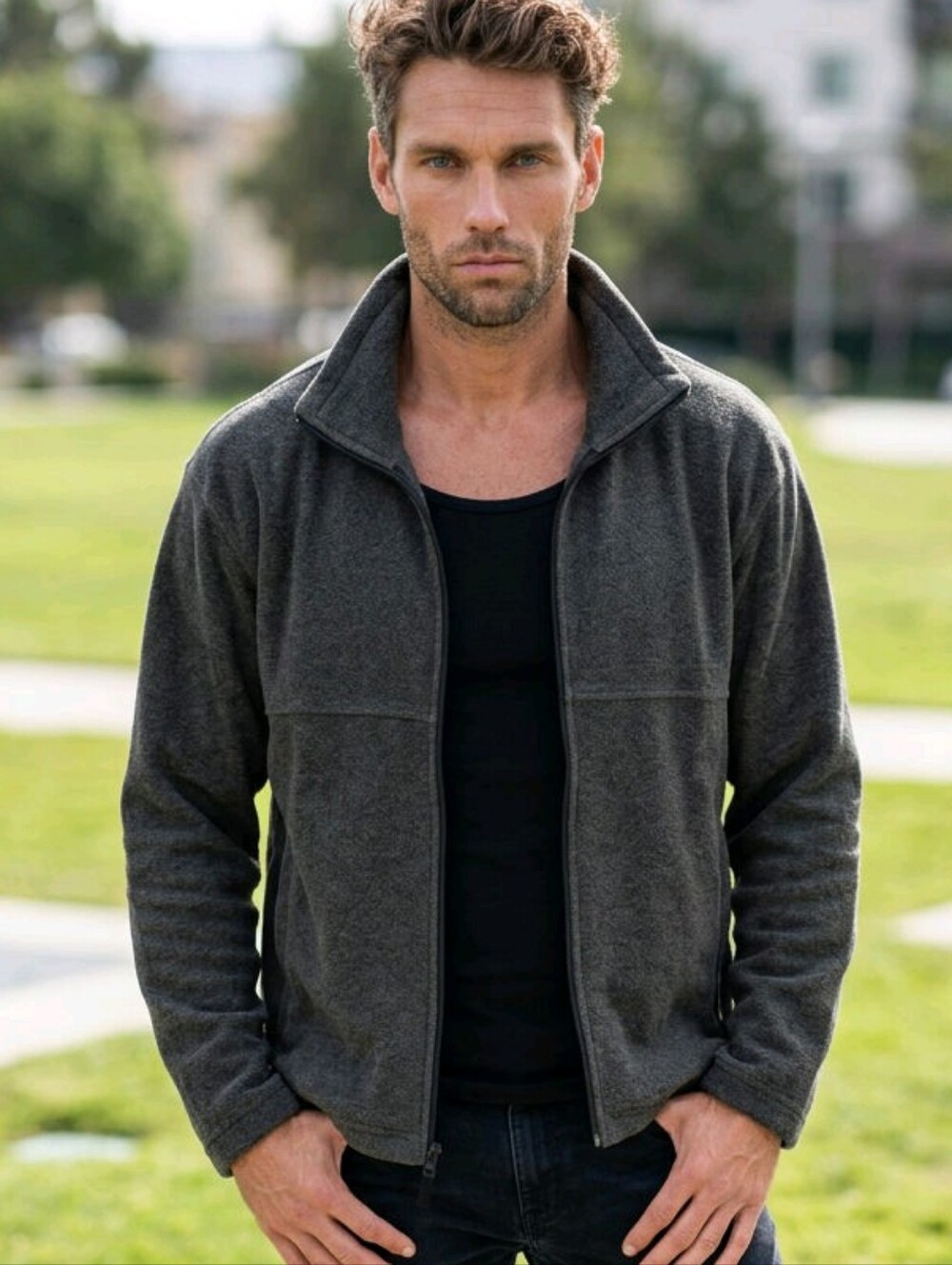 Gray Zip Columbia Jacket